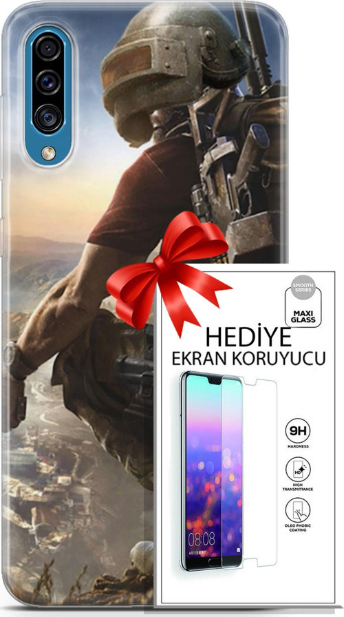 Samsung Galaxy A30S Kılıf Orijinal Seri Pubg 10 Mobile Full Hd Kılıf + Ekran Koruyucu
