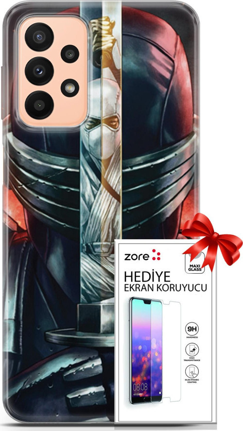 Samsung Galaxy A23 4G Kılıf Orijinal Seri Supers 08 Snake Eyes Baskılı Kılıf + Ekran Koruyucu
