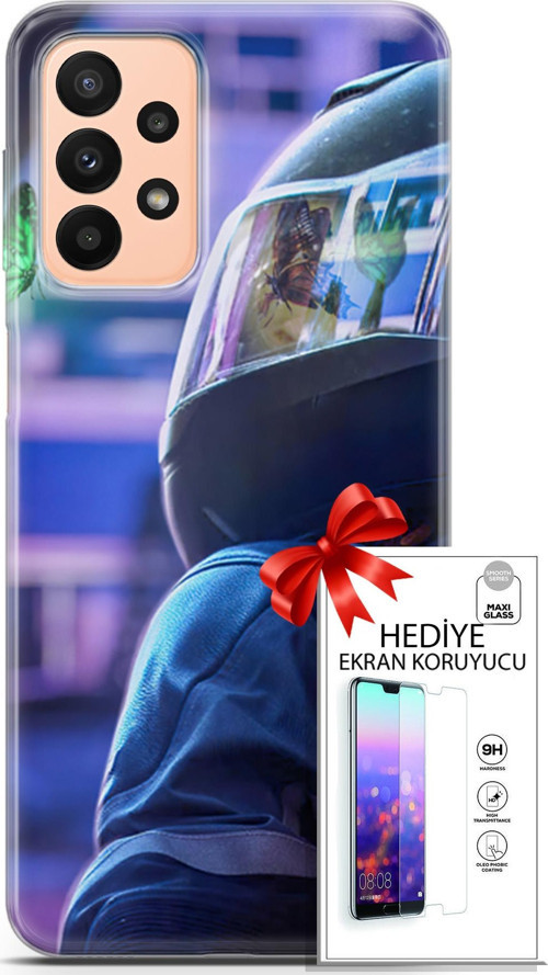 Samsung Galaxy A23 4G Kılıf Orijinal Seri Algorand 26 Kelebekler Soft Kapak + Ekran Koruyucu