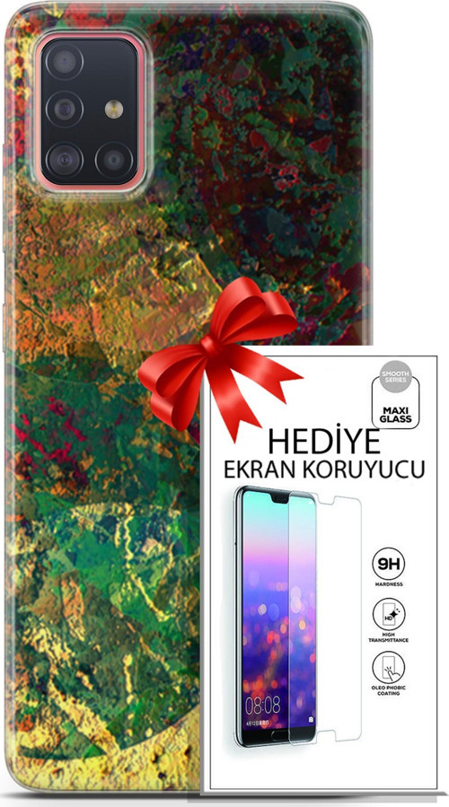 Samsung Galaxy A51 Kılıf Orijinal Seri Nature 26 Çok Renkli Soft Kapak + Ekran Koruyucu