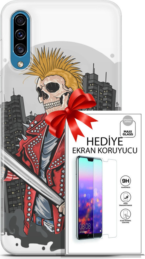 Samsung Galaxy A30S Kılıf Orijinal Seri Punky 08 Punk Serseri Baskılı Kılıf + Ekran Koruyucu