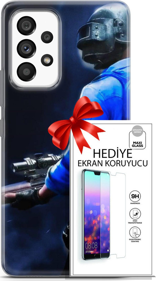 Samsung Galaxy A53 5G Kılıf Orijinal Seri Pubg 12 Mavi Gömlekli Tasarım Kılıf + Ekran Koruyucu