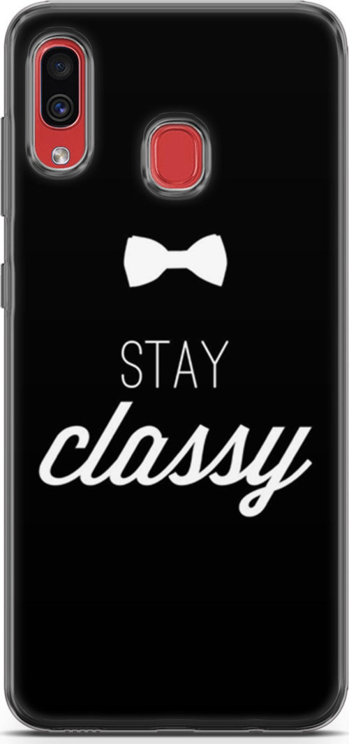 Samsung Galaxy A30 Kılıf Orijinal Seri Typo 18 Stay Classy Parlak Kılıf