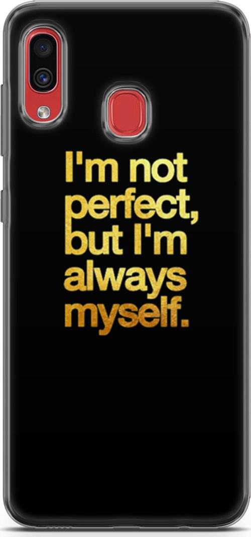 Samsung Galaxy A30 Kılıf Orijinal Seri Typo 20 I'M Not Perfect Renkli Kılıf