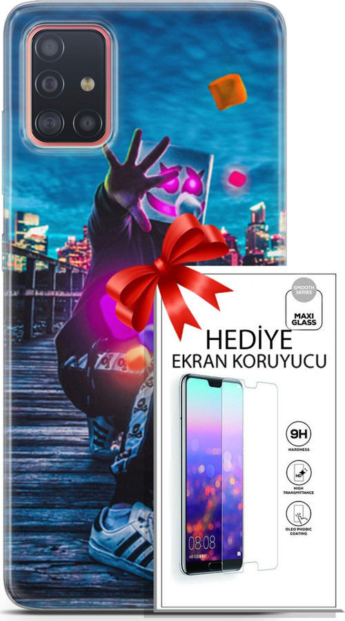 Samsung Galaxy A51 Kılıf Orijinal Seri Neo 28 Örümcek Kız İz Bırakmayan Kılıf + Ön Ekran Koruyucu