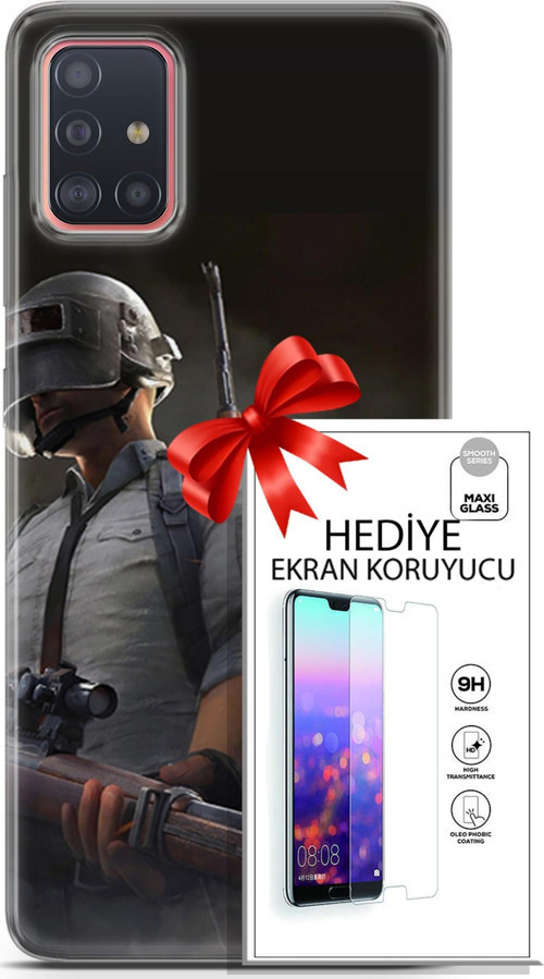 Samsung Galaxy A51 Kılıf Orijinal Seri Pubg 02 Battlegrounds Kapak Ve Ekran Koruyucu