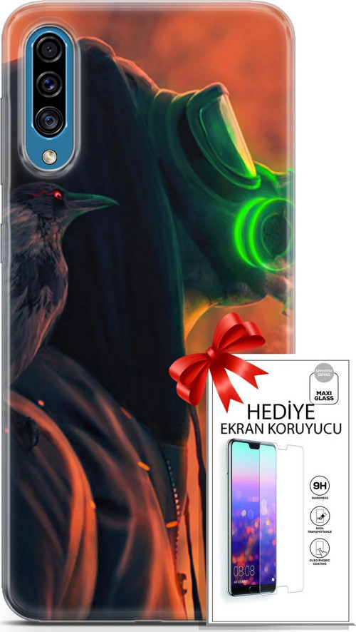 Samsung Galaxy A30S Kılıf Orijinal Seri Algorand 01 Gaz Maskeli Telefon Kılıfı + Ekran Koruyucu