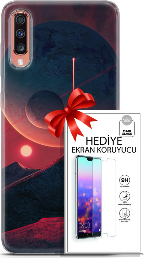Samsung Galaxy A70 Kılıf Orijinal Seri Neo 19 Iron Man Tam Koruma Kılıf + Ekran Koruyucu