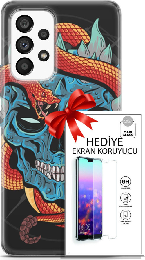 Samsung Galaxy A53 5G Kılıf Orijinal Seri Punky 13 Şeytan Case Kapak Ekran Koruyucu