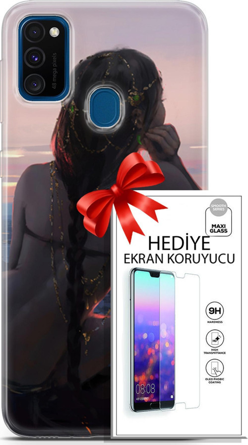 Samsung Galaxy M30S Kılıf Orijinal Seri Fantasy 25 Örgü Saç Soyulmayan Kılıf + Ekran Koruyucu Full Koruma