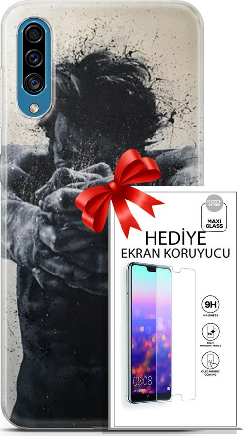 Samsung Galaxy A30S Kılıf Orijinal Seri Soul 28 Yumruk İz Bırakmayan Kılıf + Ön Ekran Koruyucu