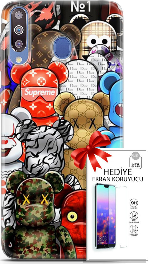 Samsung Galaxy M30 Kılıf Orijinal Seri Bounce 13 Louisa Burke Case Kapak Ekran Koruyucu