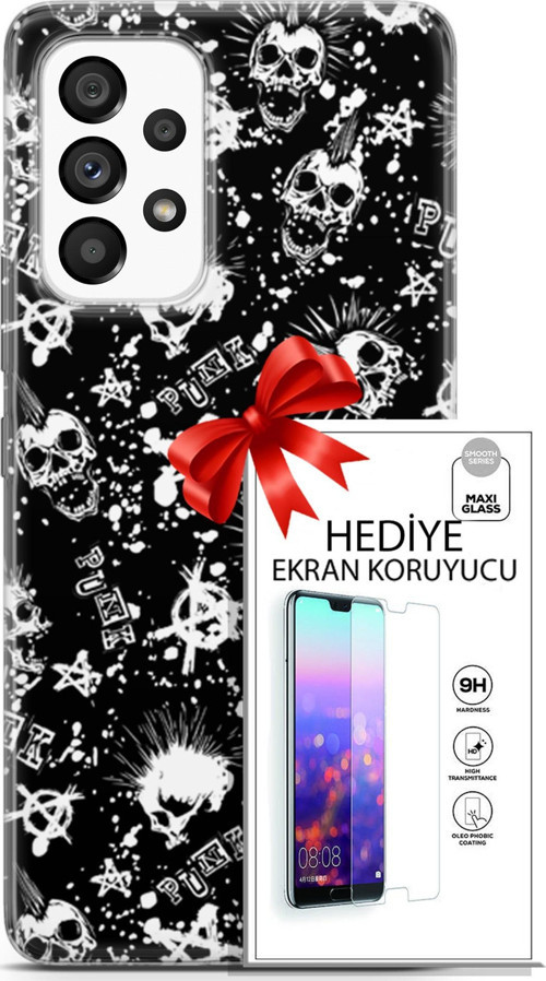 Samsung Galaxy A53 5G Kılıf Orijinal Seri Punky 23 Çarşı Punk Telefon Kabı Ve Ekran Koruyucu