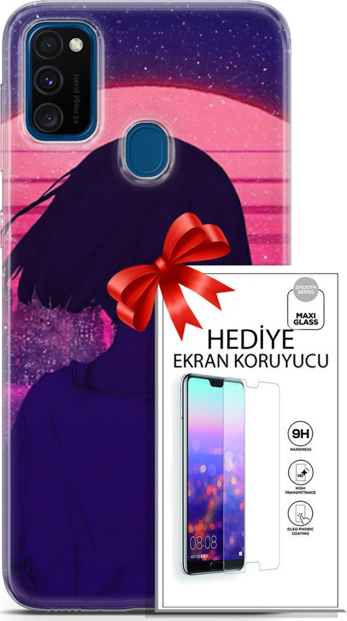 Samsung Galaxy M30S Kılıf Orijinal Seri Neo 12 Blak Panther Tasarım Kılıf + Ekran Koruyucu