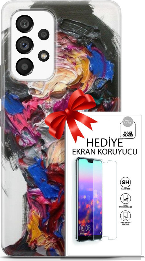 Samsung Galaxy A53 5G Kılıf Orijinal Seri Soul 02 Sanatsal Kapak Ve Ekran Koruyucu
