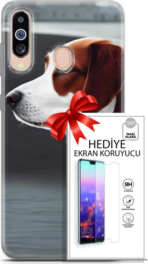 Samsung Galaxy M40 Kılıf Orijinal Seri Dogs 18 Süvari Köpeği Parlak Kılıf + Ekran Koruyucu Full Koruma