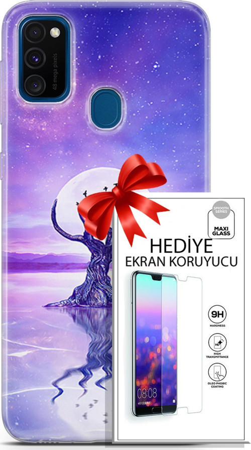 Samsung Galaxy M30S Kılıf Orijinal Seri Neo 30 Carnage Kenarları Şeffaf Kapak Ve Ekran Koruyucu