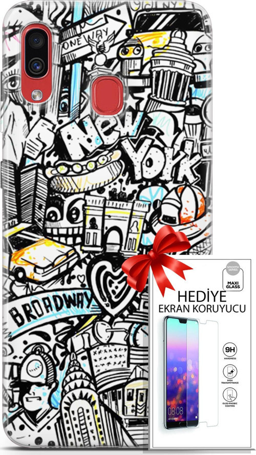 Samsung Galaxy A30 Kılıf Orijinal Seri Bounce 24 Kit Sutton Darbe Emici Kılıf + Ekran Koruyucu