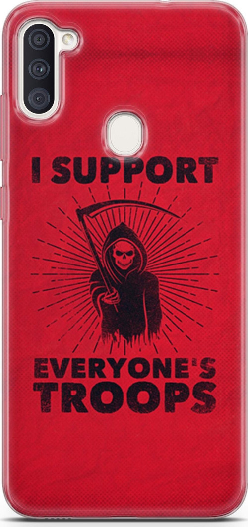 Samsung Galaxy M11 Kılıf Orijinal Seri Typo 11 I Support Everyone'S Troops 4K Baskılı Kılıf