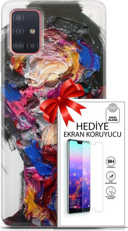 Samsung Galaxy A51 Kılıf Orijinal Seri Soul 02 Sanatsal Kapak Ve Ekran Koruyucu