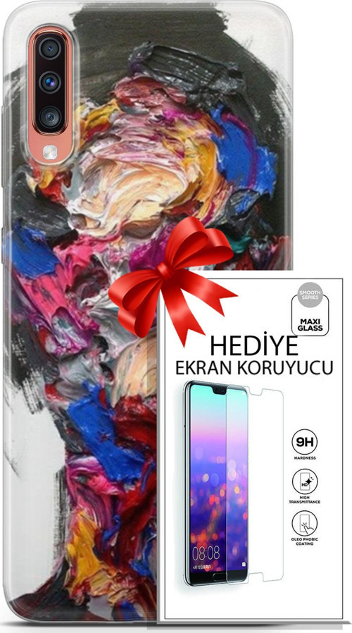 Samsung Galaxy A70 Kılıf Orijinal Seri Soul 02 Sanatsal Kapak Ve Ekran Koruyucu