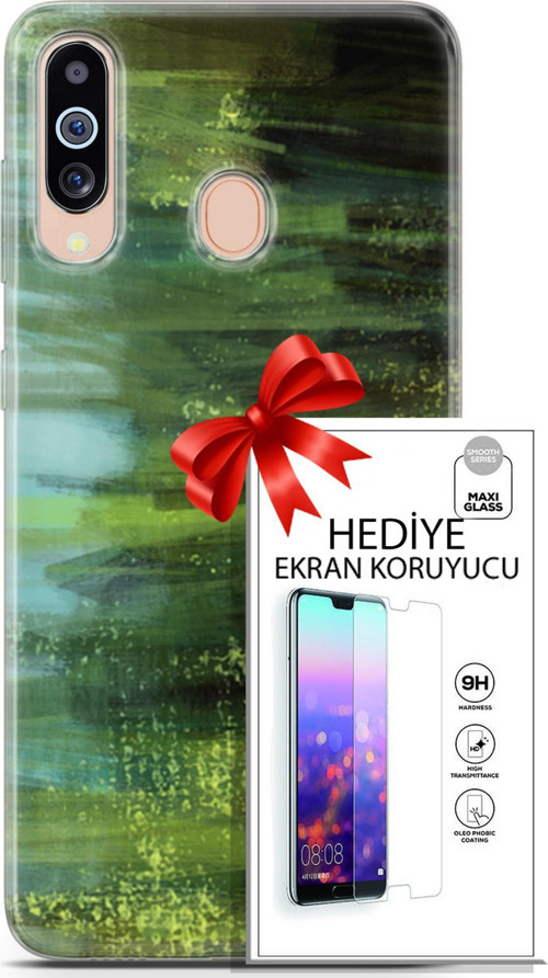 Samsung Galaxy M40 Kılıf Orijinal Seri Nature 21 Çalılar Darbe Önleyici Kapak + Ön Ekran Koruyucu