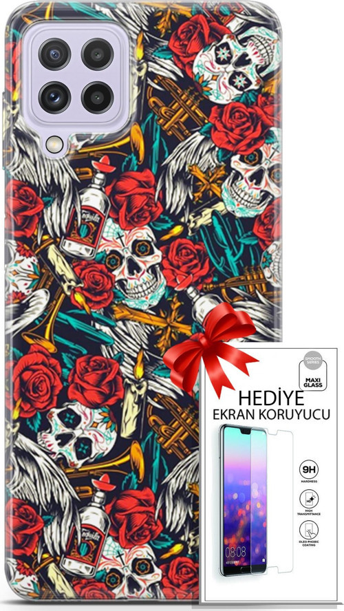 Samsung Galaxy M32 Kılıf Orijinal Seri Bounce 21 Carol Lowe Darbe Önleyici Kapak + Ön Ekran Koruyucu