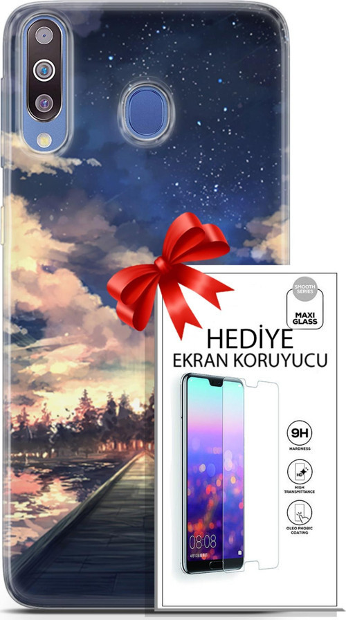 Samsung Galaxy M30 Kılıf Orijinal Seri Fantasy 22 Sonsuz Yol Kap + Ekran Koruyucu