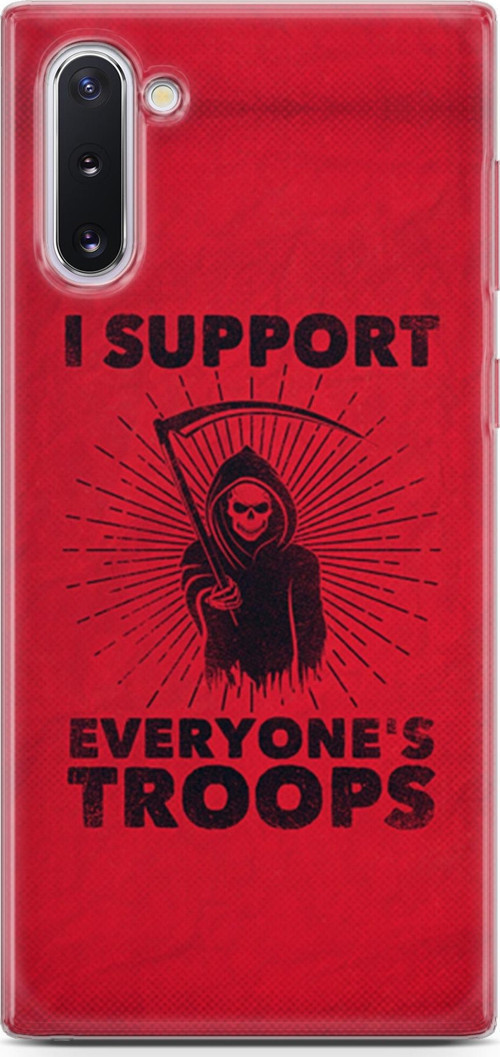 Samsung Galaxy Note 10 Kılıf Orijinal Seri Typo 11 I Support Everyone'S Troops 4K Baskılı Kılıf