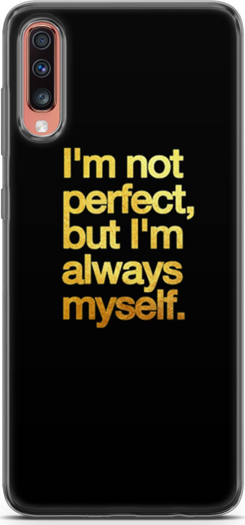 Samsung Galaxy A70 Kılıf Orijinal Seri Typo 20 I'M Not Perfect Renkli Kılıf