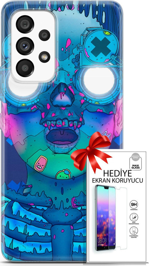 Samsung Galaxy A53 5G Kılıf Orijinal Seri Algorand 14 Robotika Cover Kılıf + Ön Ekran Koruyucu
