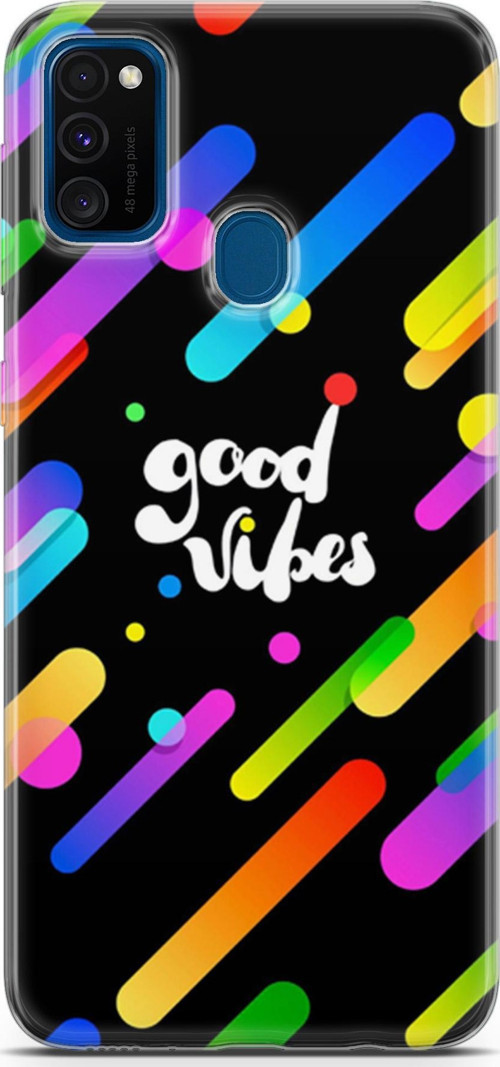 Samsung Galaxy M30S Kılıf Orijinal Seri Typo 27 Good Vibes Lazer Kesim Silikon