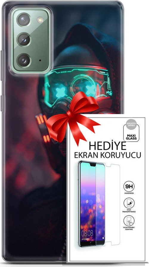 Samsung Galaxy Note 20 Kılıf Orijinal Seri Cyberpunk 03 Vr Maske Arka Kapak + Ekran Koruyucu