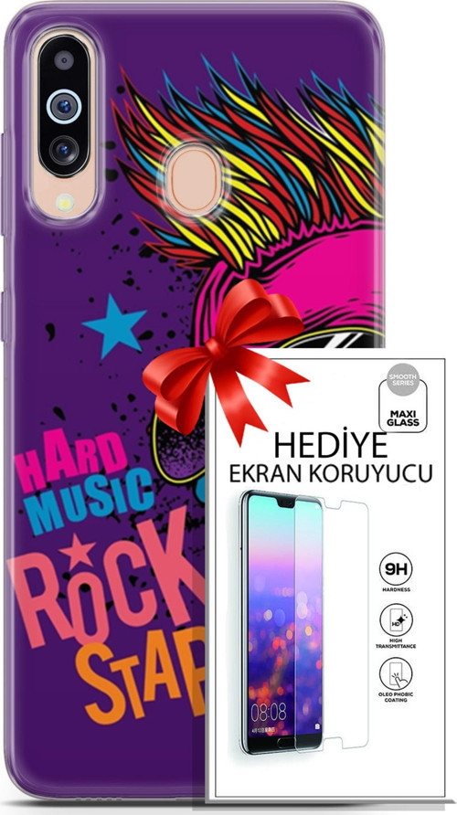 Samsung Galaxy M40 Kılıf Orijinal Seri Punky 16 Rockstar Hediyelik Kılıf Ve Ekran Koruyucu