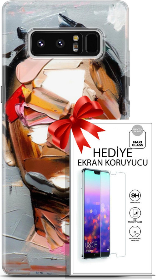 Samsung Galaxy Note 8 Kılıf Orijinal Seri Soul 01 Suratsız Telefon Kılıfı + Ekran Koruyucu