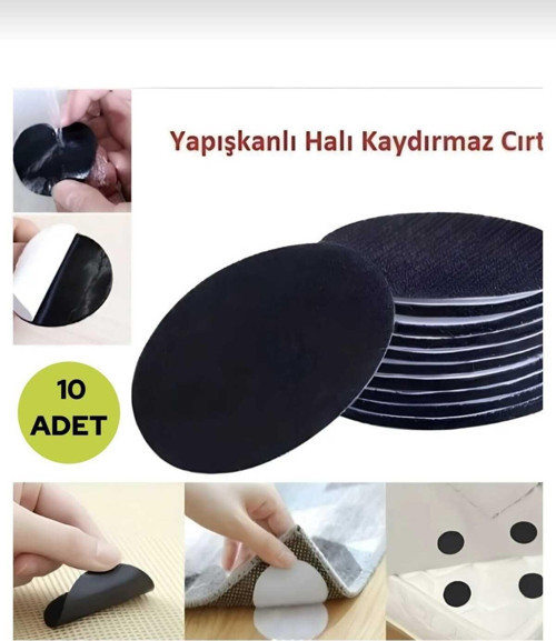 10 Adet Halı Kilim Koltuk Örtüsü Sabitleyici Kaydırmaz Cırt Yıkanabilir Kendinden Yapışkanlı Ped