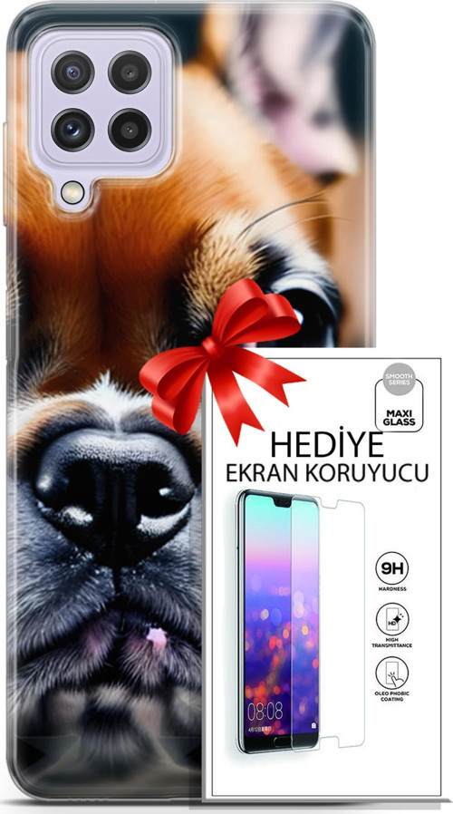 Samsung Galaxy M32 Kılıf Orijinal Seri Dogs 10 İngiliz Mastiff Full Hd Kılıf + Ekran Koruyucu