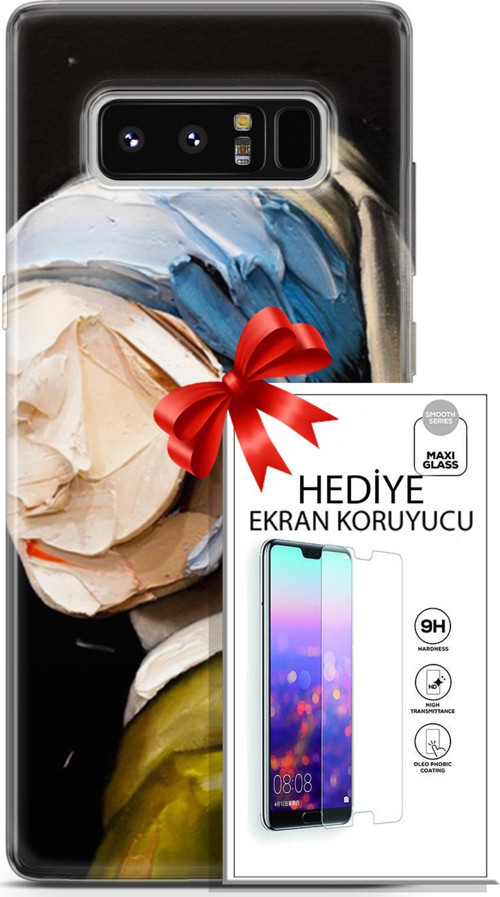 Samsung Galaxy Note 8 Kılıf Orijinal Seri Soul 03 Yüzü Olmayan Kadın Arka Kapak + Ekran Koruyucu