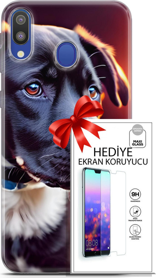 Samsung Galaxy M20 Kılıf Orijinal Seri Dogs 27 Rostov Lazer Kesim Silikon Ekran Koruyucu