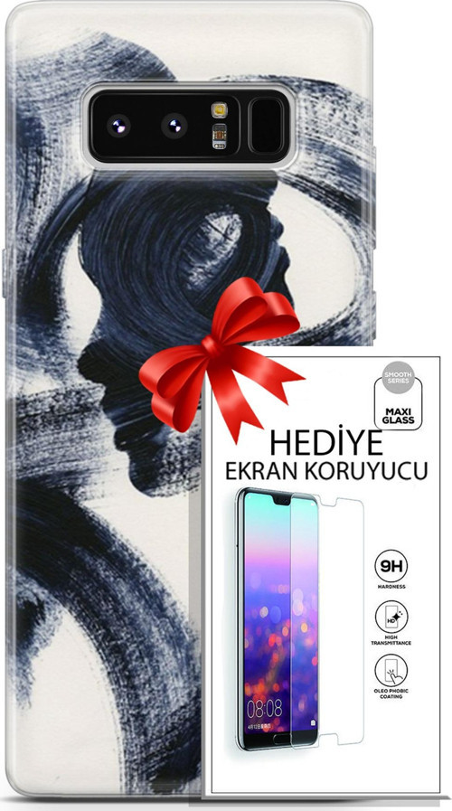 Samsung Galaxy Note 8 Kılıf Orijinal Seri Soul 10 2 Yüzlü Full Hd Kılıf + Ekran Koruyucu
