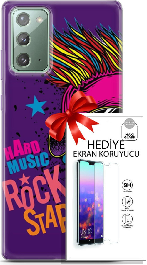 Samsung Galaxy Note 20 Kılıf Orijinal Seri Punky 16 Rockstar Hediyelik Kılıf Ve Ekran Koruyucu