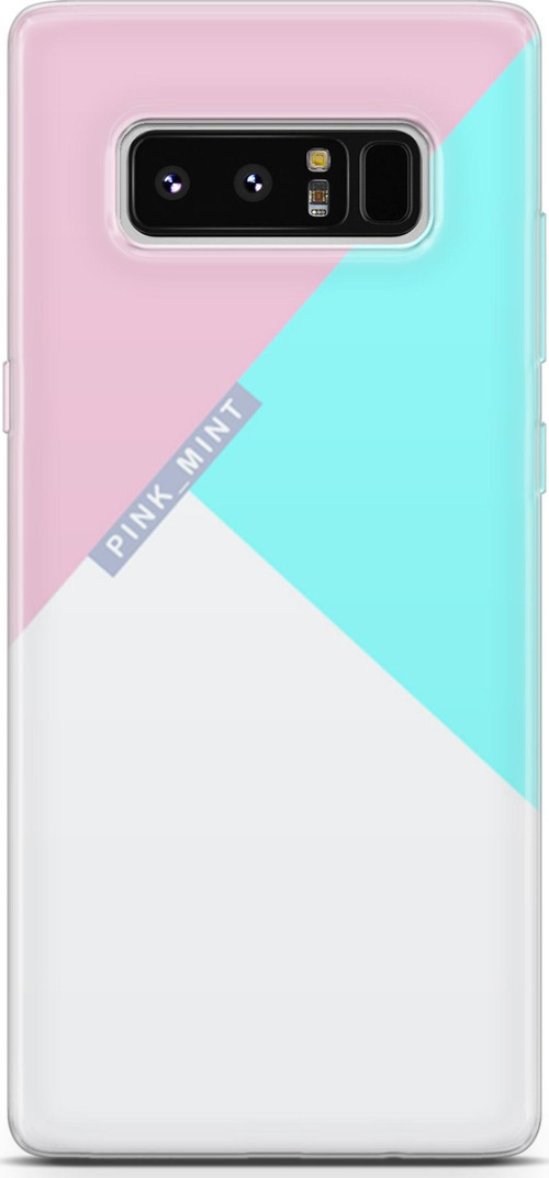 Samsung Galaxy Note 8 Kılıf Orijinal Seri Typo 08 Pink Mint Baskılı Kılıf
