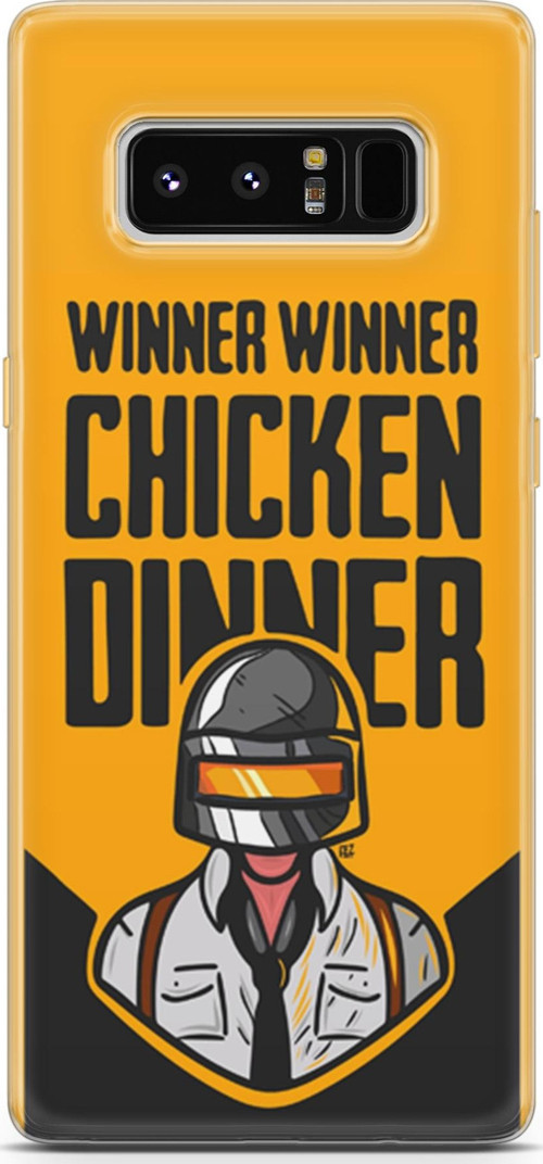 Samsung Galaxy Note 8 Kılıf Orijinal Seri Typo 17 Winner Chicken Dinner Yumuşak Kılıf