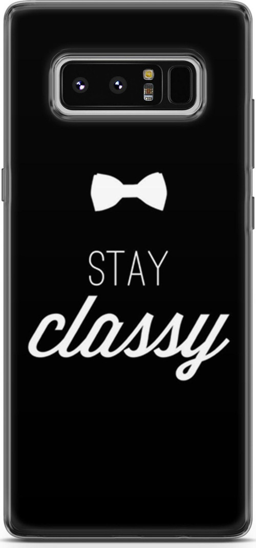 Samsung Galaxy Note 8 Kılıf Orijinal Seri Typo 18 Stay Classy Parlak Kılıf
