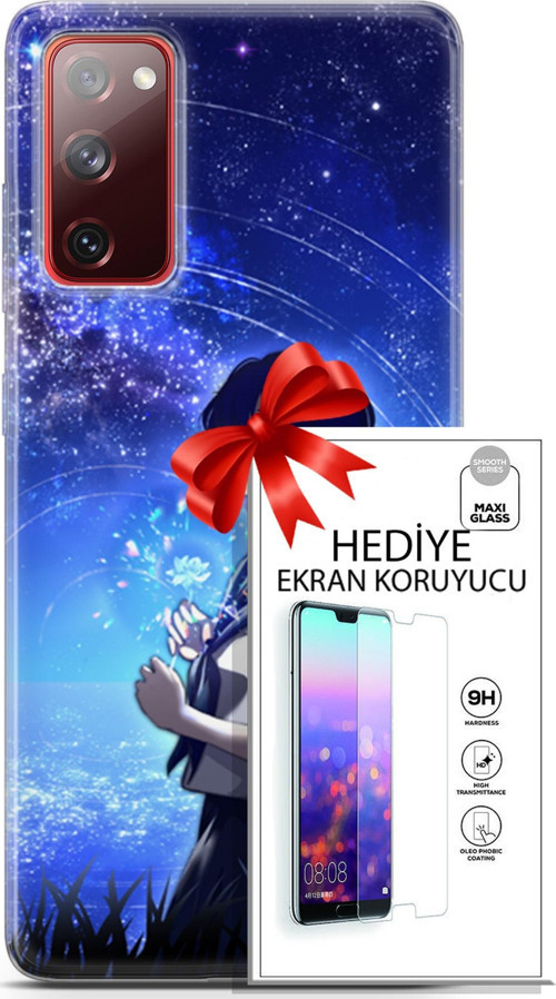 Samsung Galaxy S20 Fe Kılıf Orijinal Seri Fantasy 01 Çiçekli Kız Telefon Kılıfı + Ekran Koruyucu