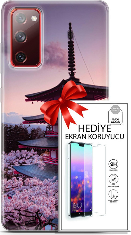 Samsung Galaxy S20 Fe Kılıf Orijinal Seri Fantasy 04 Arakurayama Sengen Silikon Kılıf + Ekran Koruyucu