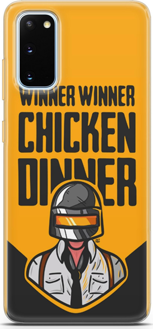 Samsung Galaxy S20 Kılıf Orijinal Seri Typo 17 Winner Chicken Dinner Yumuşak Kılıf