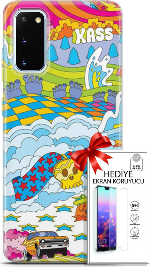 Samsung Galaxy S20 Kılıf Orijinal Seri Cardano 01 Yıldız Bulut Telefon Kılıfı + Ekran Koruyucu