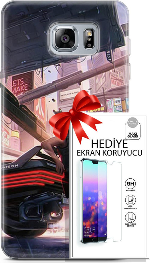 Samsung Galaxy Note 5 Kılıf Orijinal Seri Cyberpunk 19 Keanu Reeves Tam Koruma Kılıf + Ekran Koruyucu