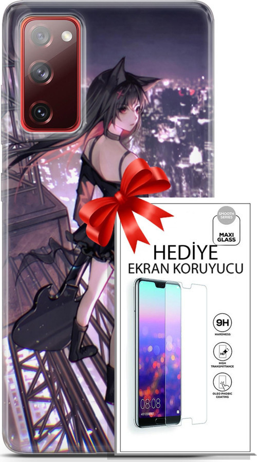 Samsung Galaxy S20 Fe Kılıf Orijinal Seri Fantasy 20 Anime Çatıda Renkli Kılıf Ekran Koruyucu